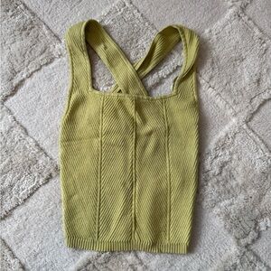 Abercrombie & Fitch Light Olive Ribbed Tank Top